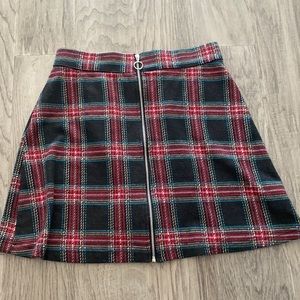 Plaid Black and Red Ardene zipper skirt.